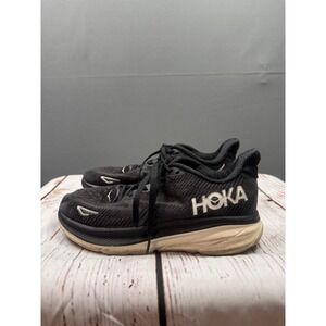 Hoka Clifton 9 Kids Running Shoes Black White 1127895 BWHT Youth Size 4.5Y Girls